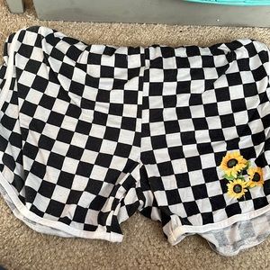 checkered shorts